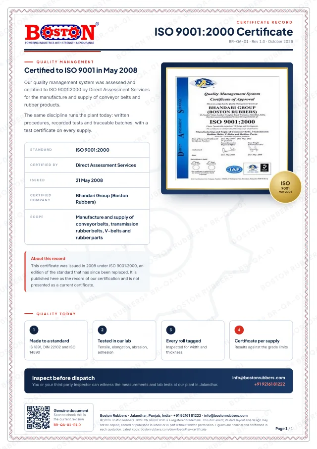 ISO 9001:2000 Certificate PDF, first page